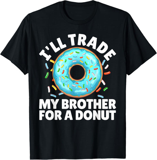 Donut Art For Boys Girls Kids Brother Doughnut Lover Donuts T-Shirt - T-Shirt | Black