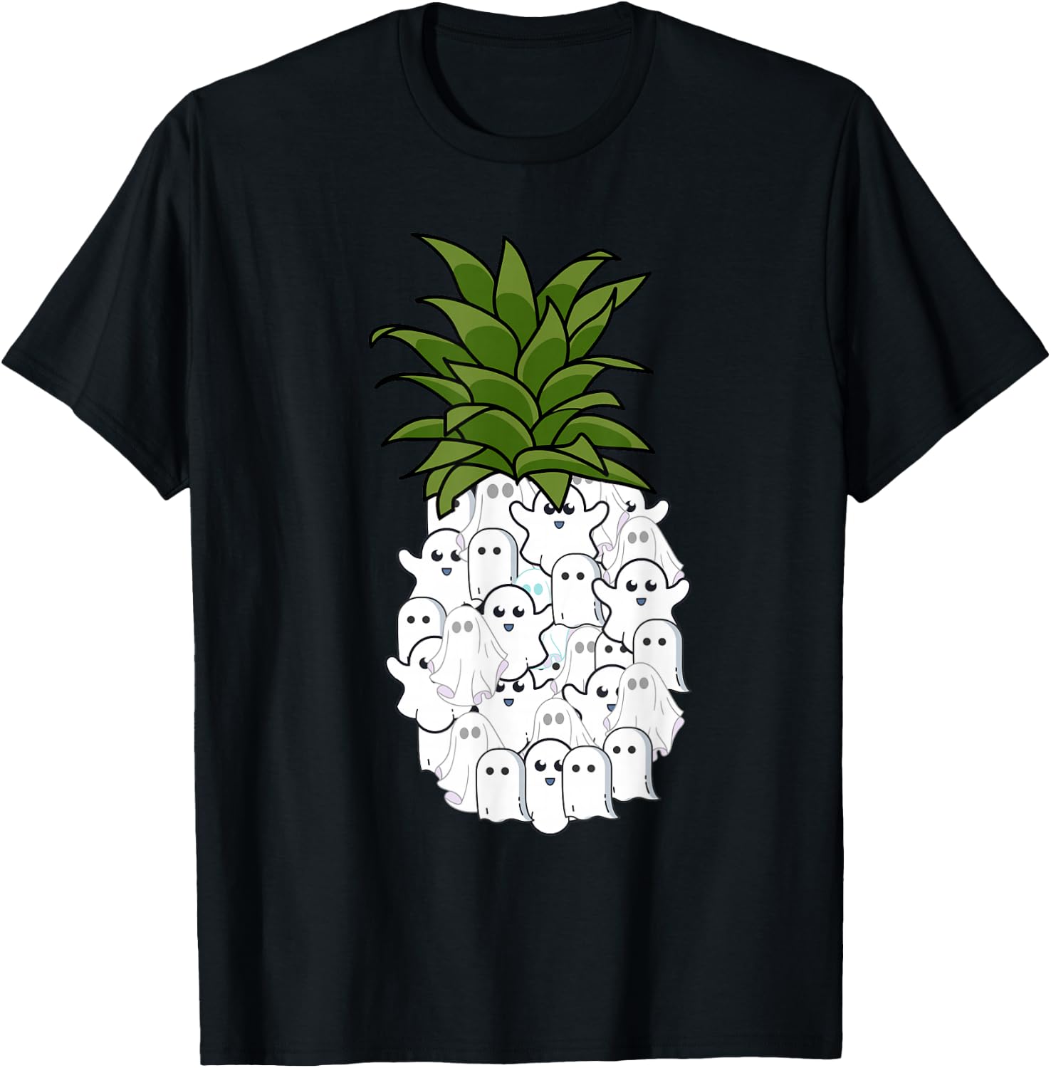 Halloween Pineapple Costume Funny Party Ghost Pineapple Love T-Shirt - T-Shirt | Black