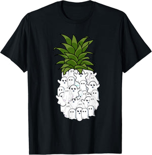 Halloween Pineapple Costume Funny Party Ghost Pineapple Love T-Shirt - T-Shirt | Black
