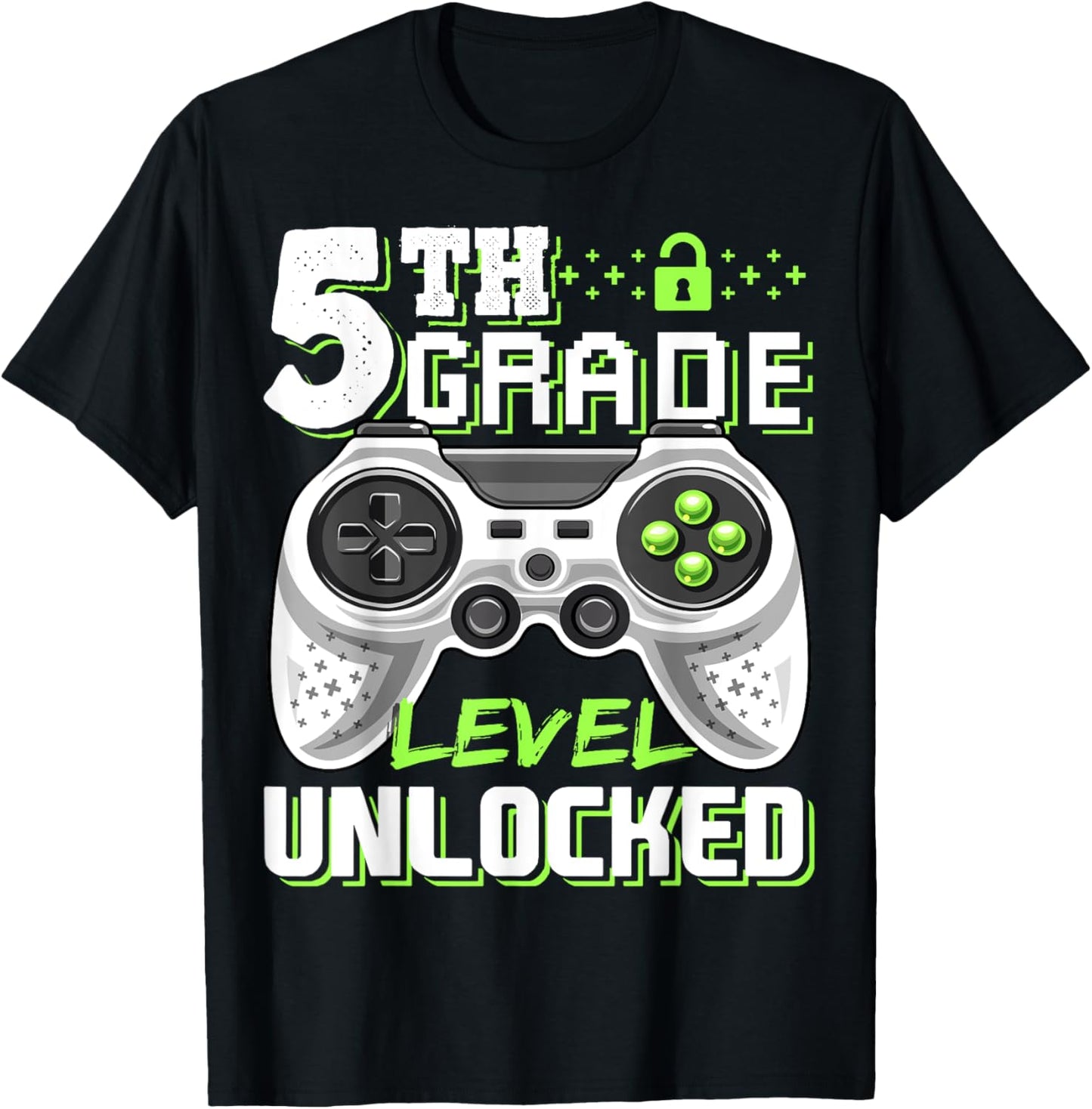 5th Grade Level Unlocked Video Game Back to School Boys T-Shirt - T-Shirt | Black