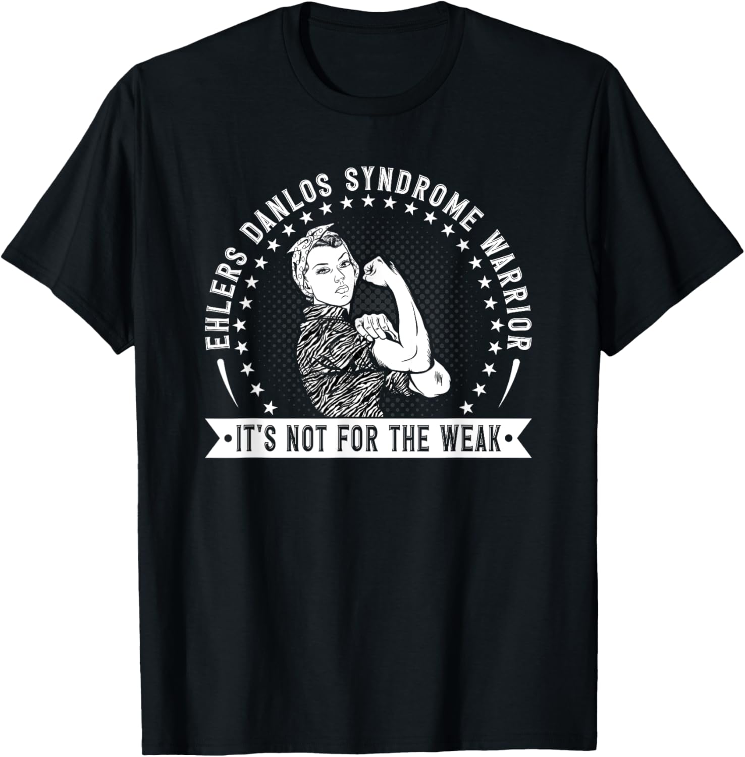 Ehlers Danlos Syndrome Warrior Zebra Stripes EDS T-Shirt - T-Shirt | Black