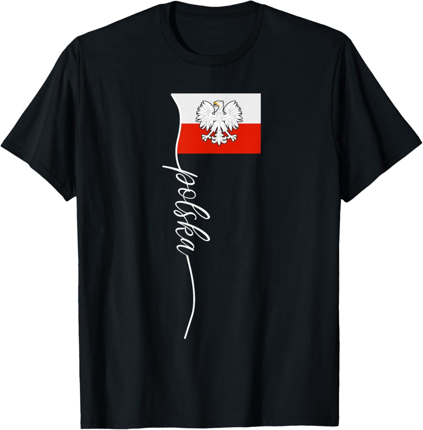 Poland For Gift Poland Poland Warsaw Flag T-Shirt - T-Shirt | Black