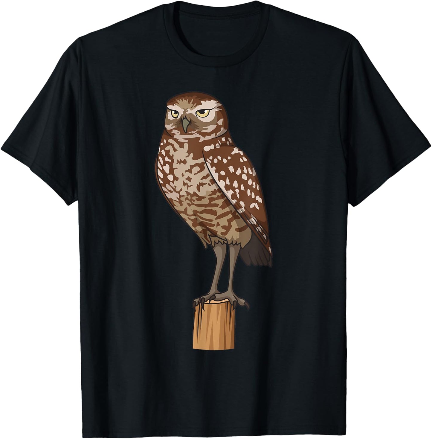 Realistic Burrowing Owl T-Shirt - T-Shirt | Black