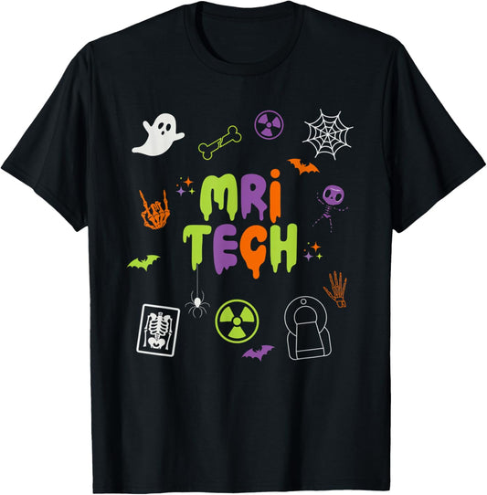 Rad Tech Halloween MRI Tech Spooky Radiology Technologist T-Shirt - T-Shirt | Black