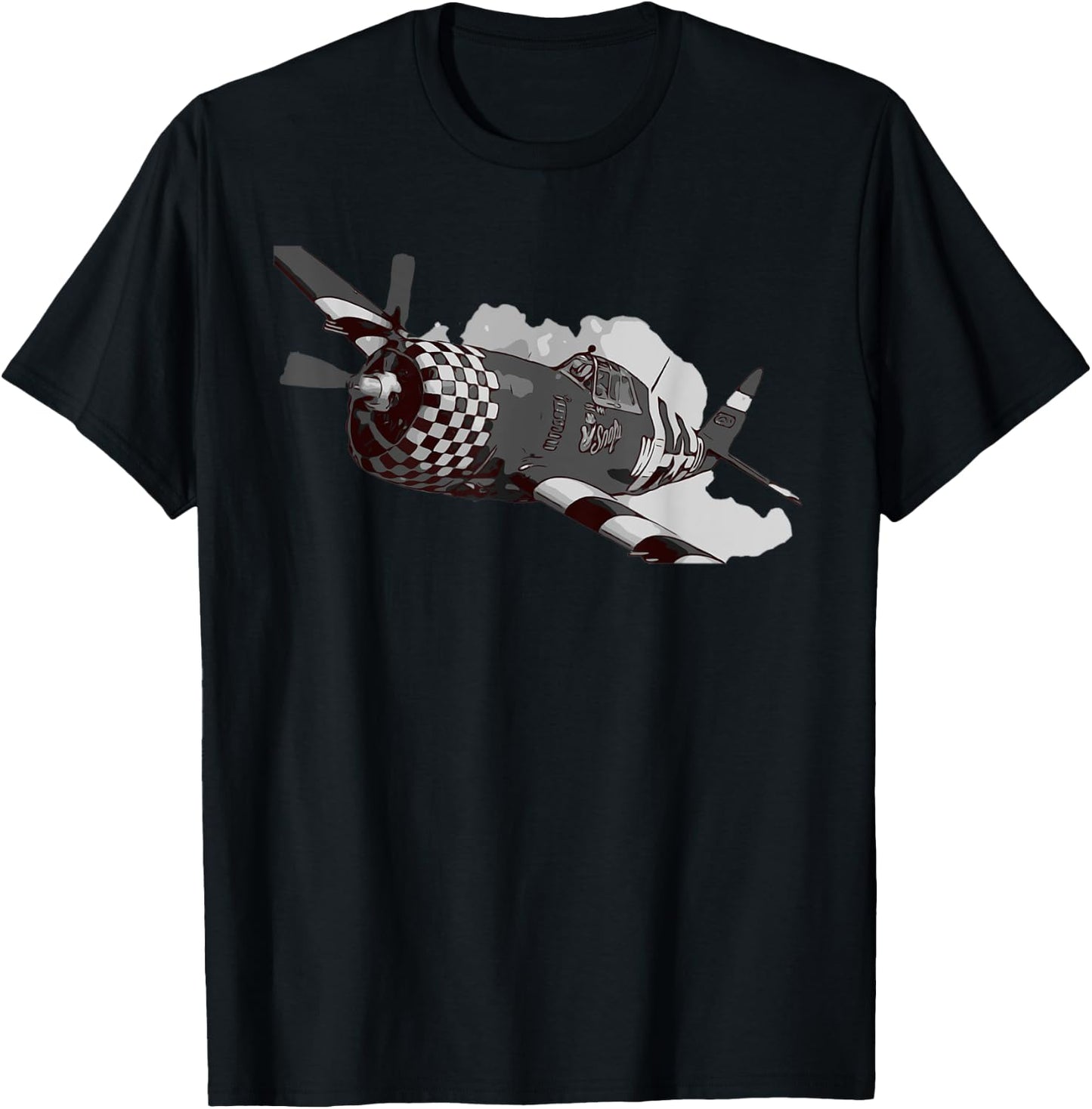 P-47 Thunderbolt Warbird Warplane Aircraft T-Shirt - T-Shirt | Black