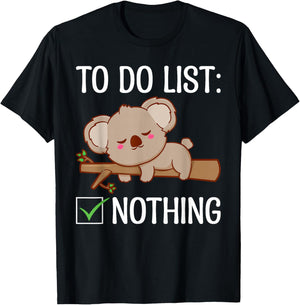 To Do List Nothing Koala T-Shirt - T-Shirt | Black