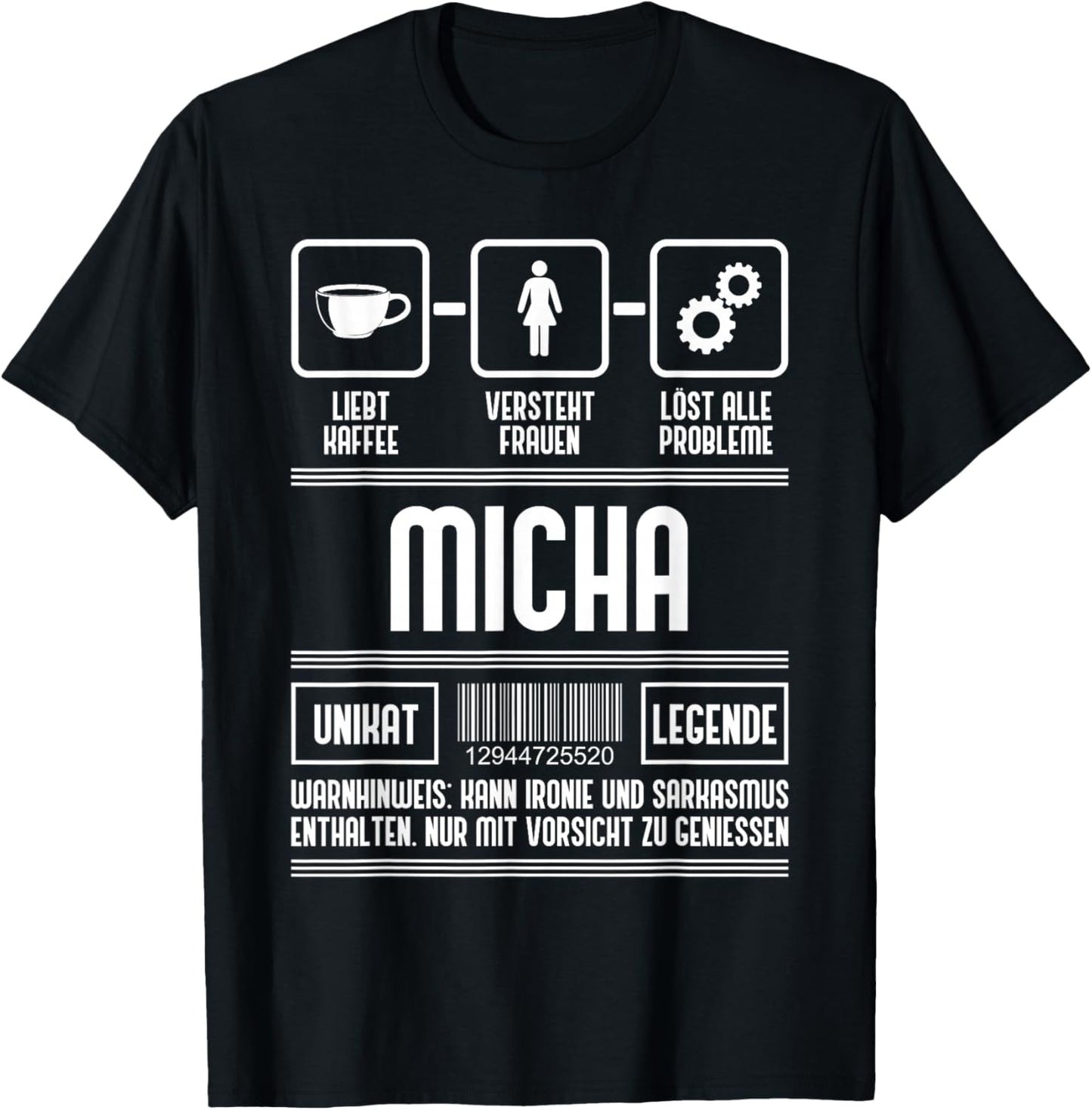 Micha Name Vorname Micha Spruch T-Shirt - T-Shirt | Black