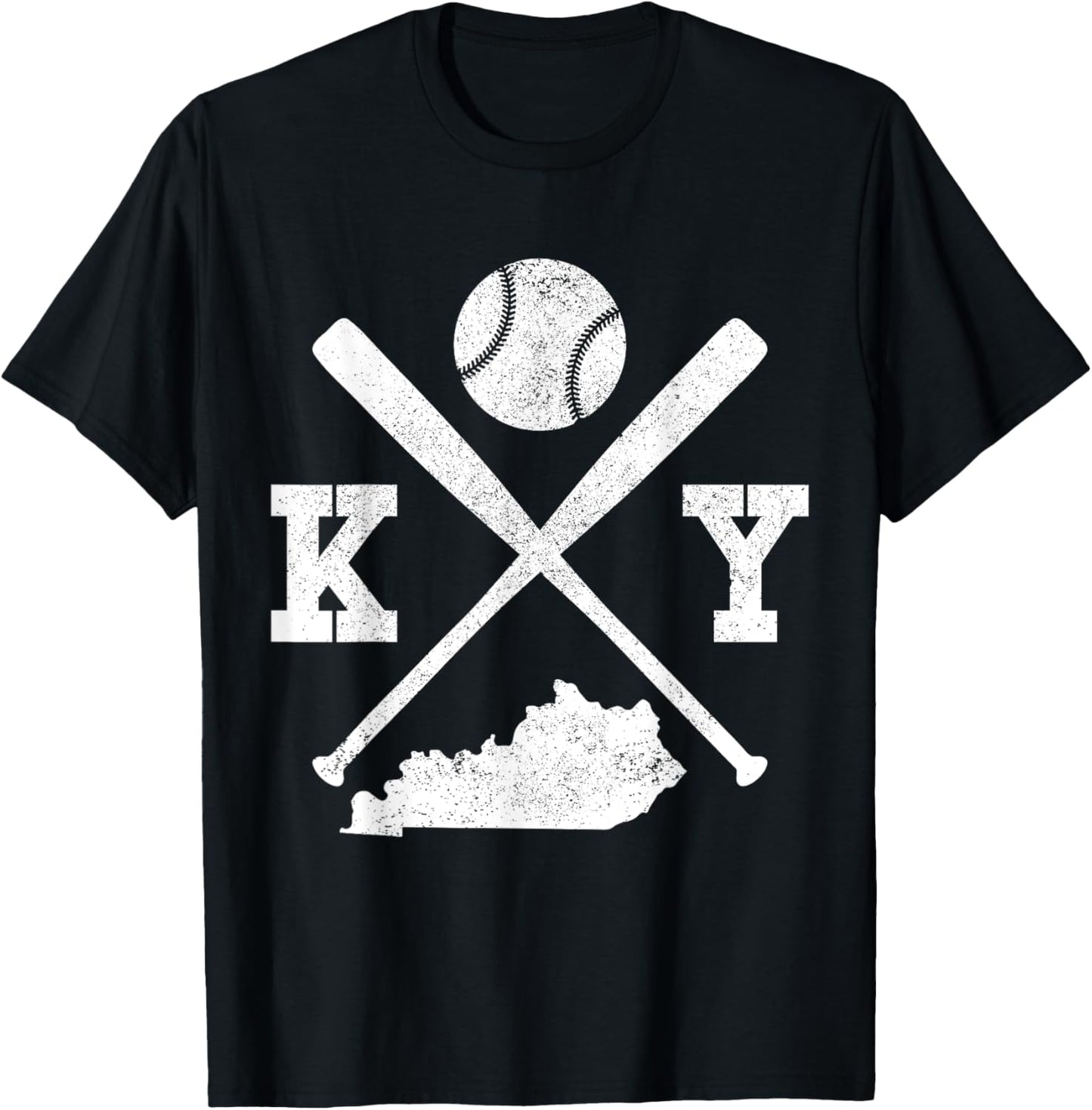 KY USA State - Baseball Player Kentucky T-Shirt - T-Shirt | Black