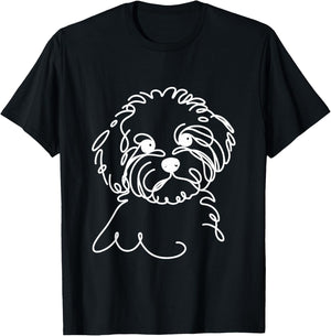 Line Art Dad Mom Dog - Maltipoo Women T-Shirt - T-Shirt | Black