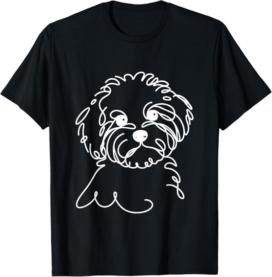 Line Art Dad Mom Dog - Maltipoo Women T-Shirt - T-Shirt | Black