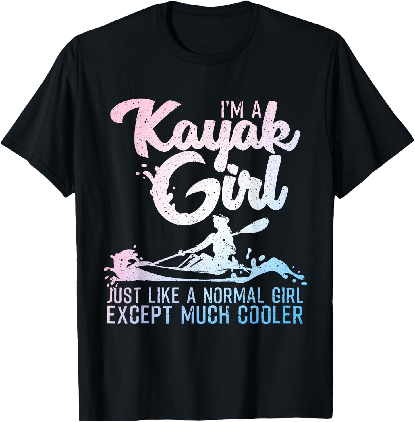 Unique Kayak Gift Oar Kayaking Accessories & Stuff Funny Kayak Girl Art Women's Black Short Sleeve T-Shirt - T-Shirt | Black