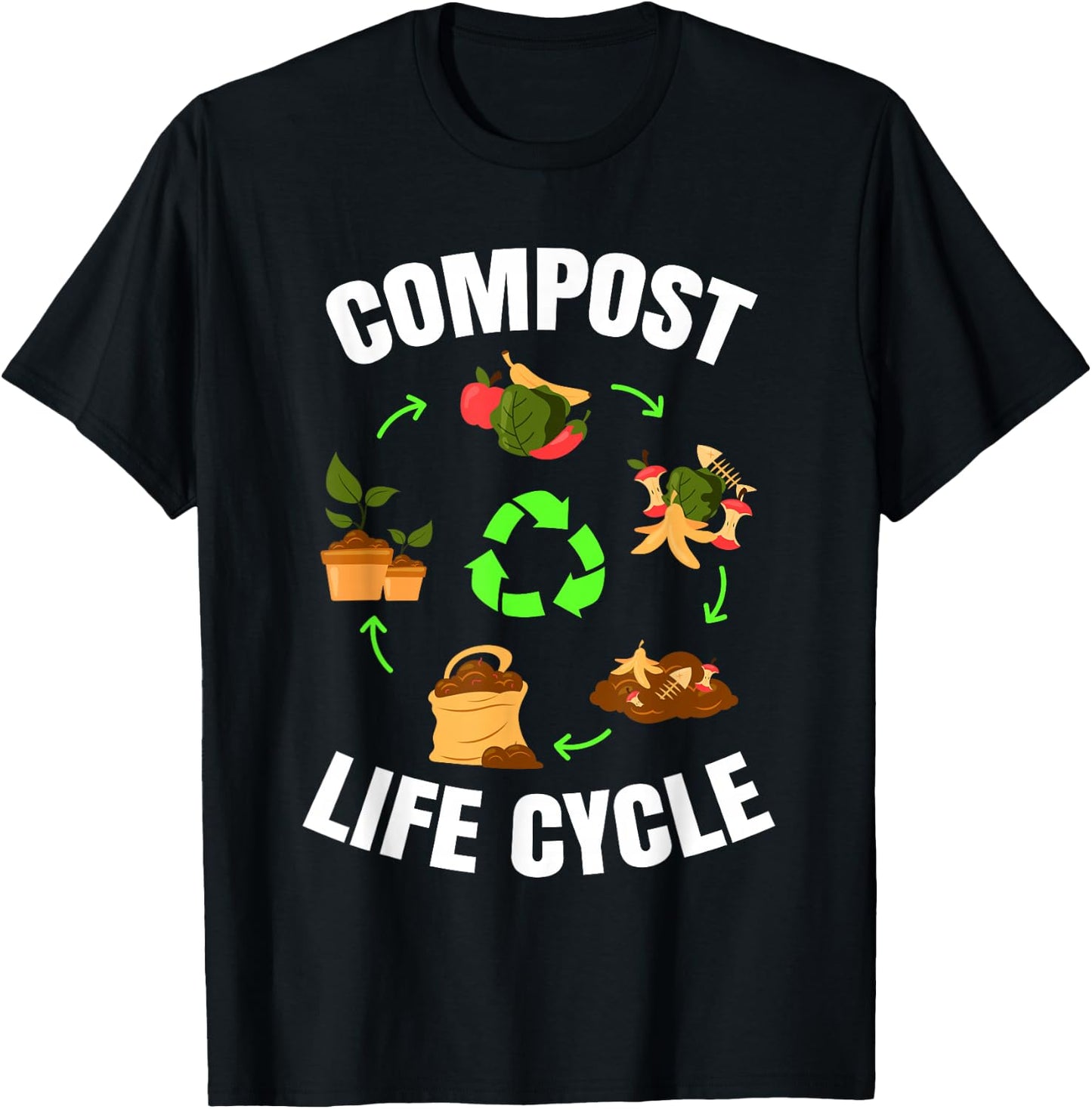 Compost Life Cycle T-Shirt - T-Shirt | Black