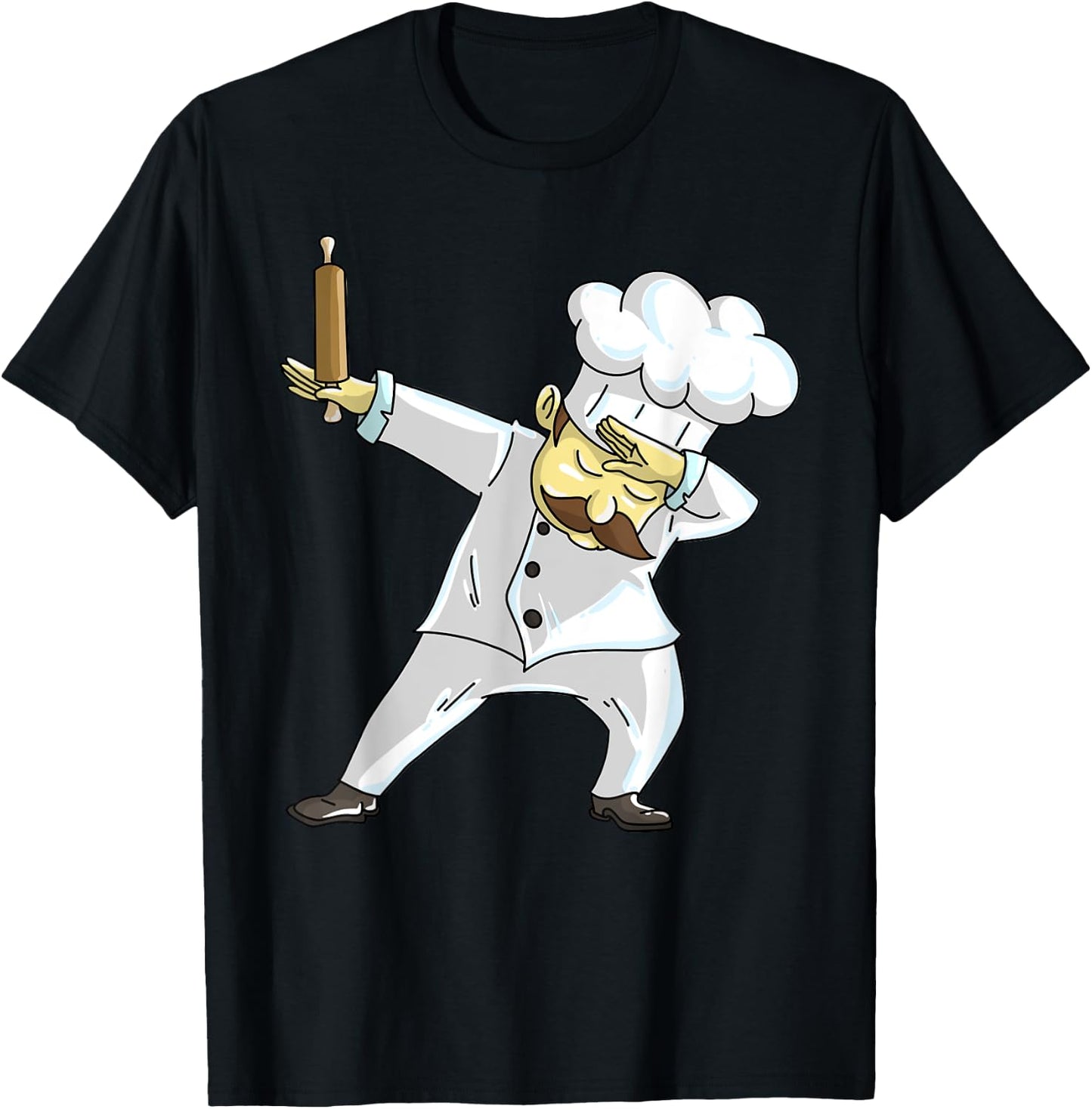 Cute Dabbing Chef | Funny Dab Dance Pastry Cook Food Gift T-Shirt - T-Shirt | Black