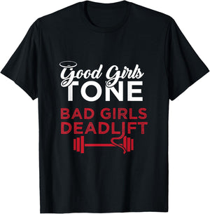 Bad Girls Deadlift Women Weightlifting Workout T-Shirt - T-Shirt | Black