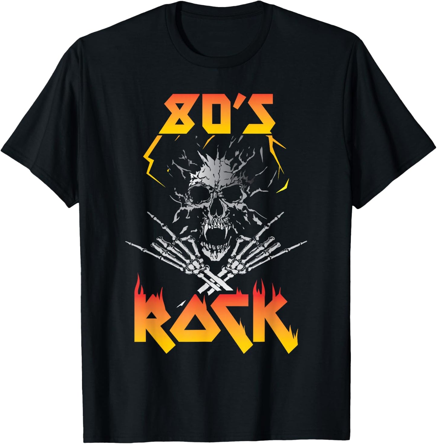 Faded 1980s Rock Roll for Eighties Rockers Band T-Shirt - T-Shirt | Black