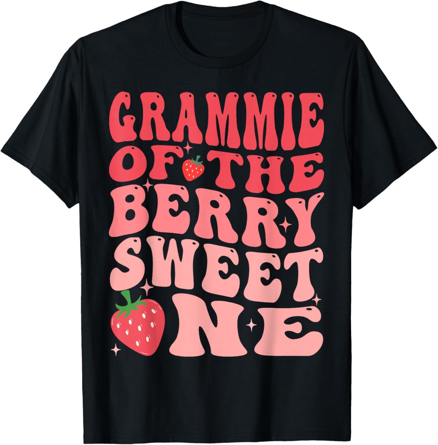 Grammie Of The Berry Sweet One 1st Birthday Strawberry T-Shirt - T-Shirt | Black