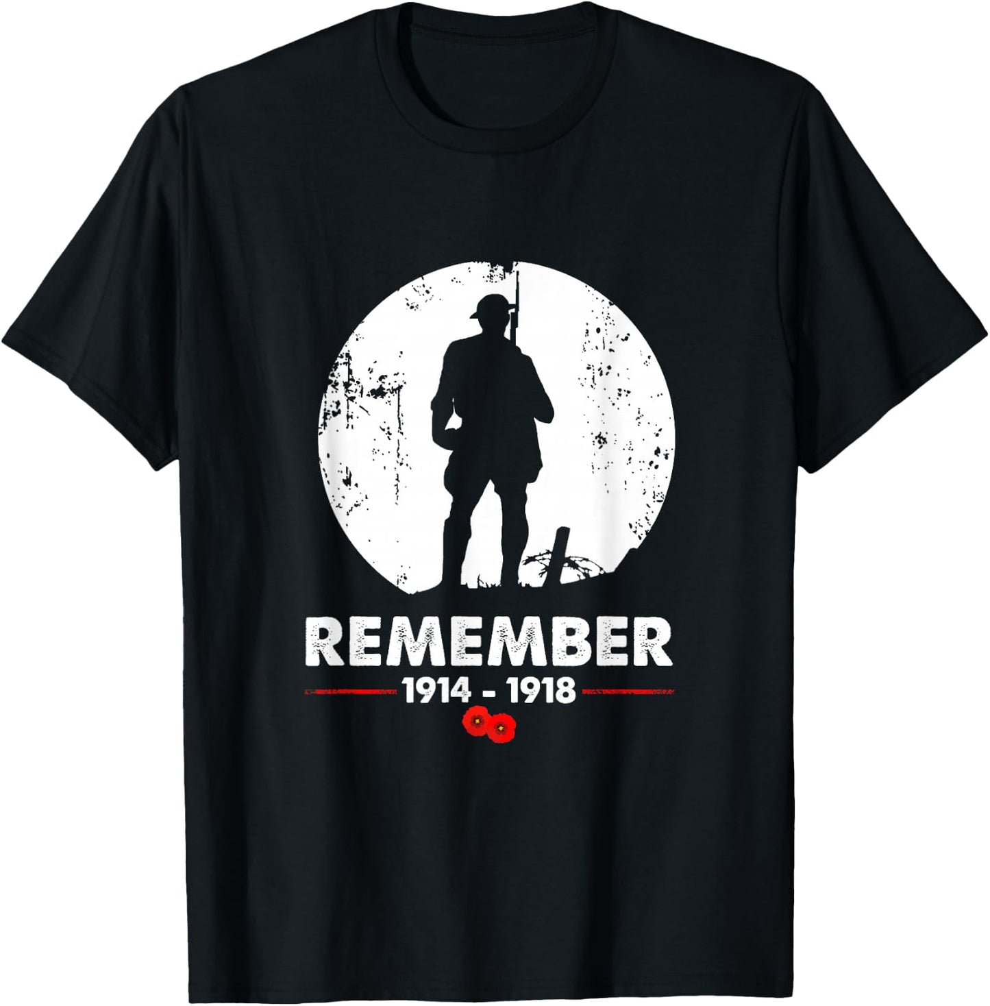 World War 1 Remember - First World War T-Shirt - T-Shirt | Black