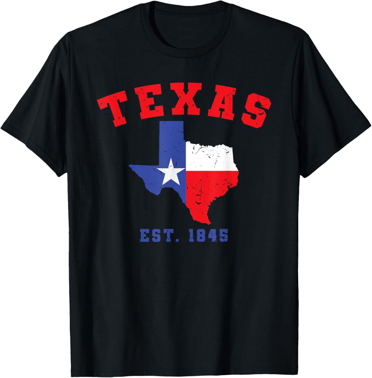 Texas Est. 1845 Texas Pride Home State Texan T-Shirt - T-Shirt | Black