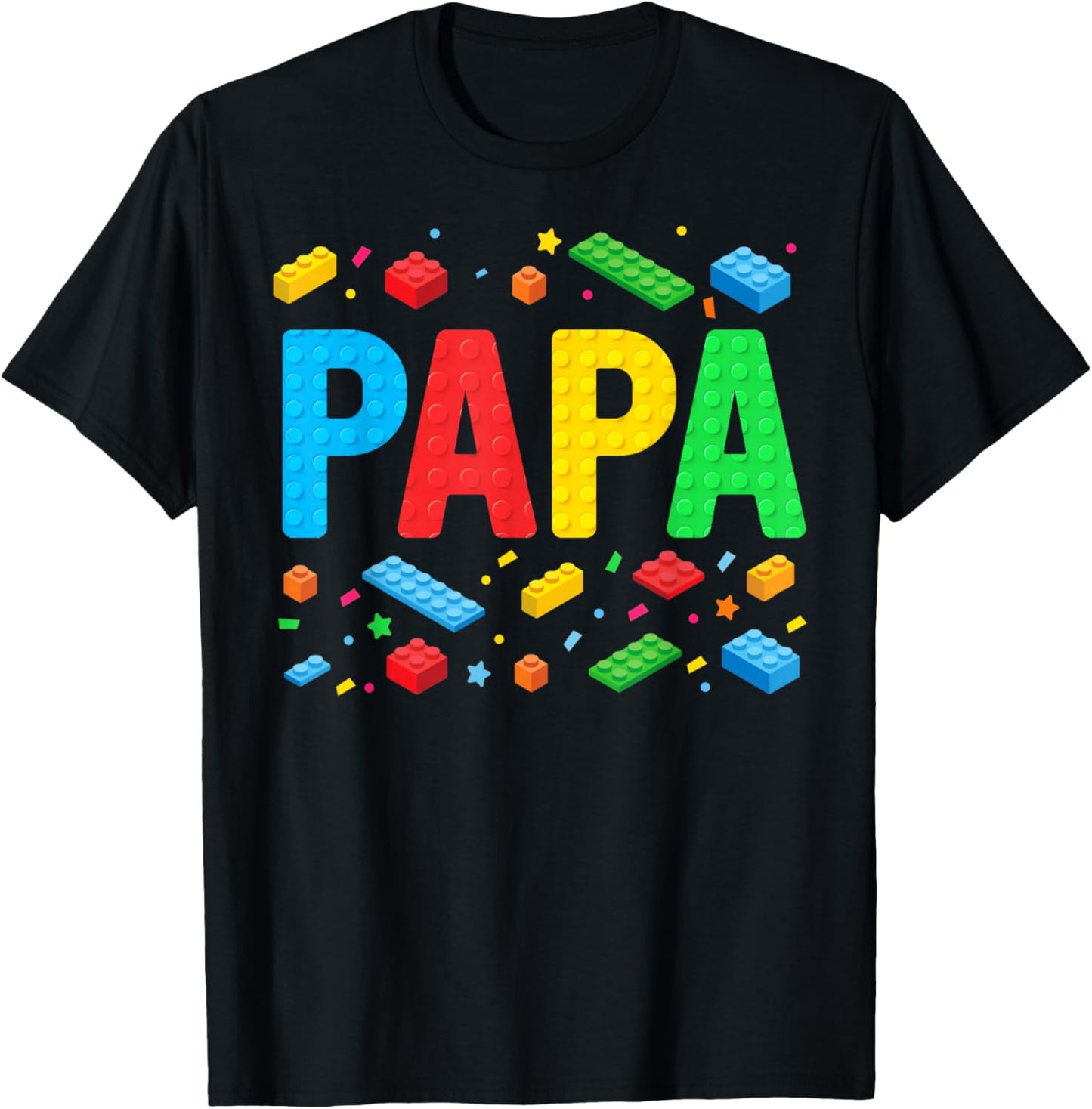 Papa Master Builder Building Bricks Blocks Family Matching T-Shirt - T-Shirt | Black