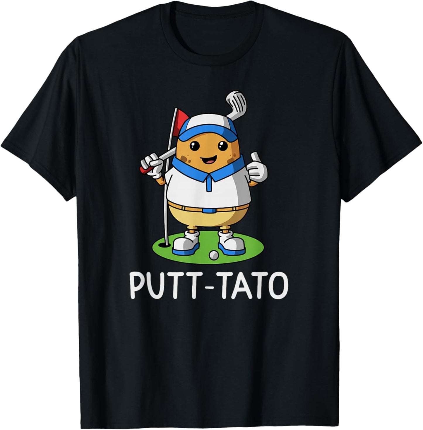 Putt-tato Golfing Potatoes Potato Funny Golf Player Pun T-Shirt - T-Shirt | Black