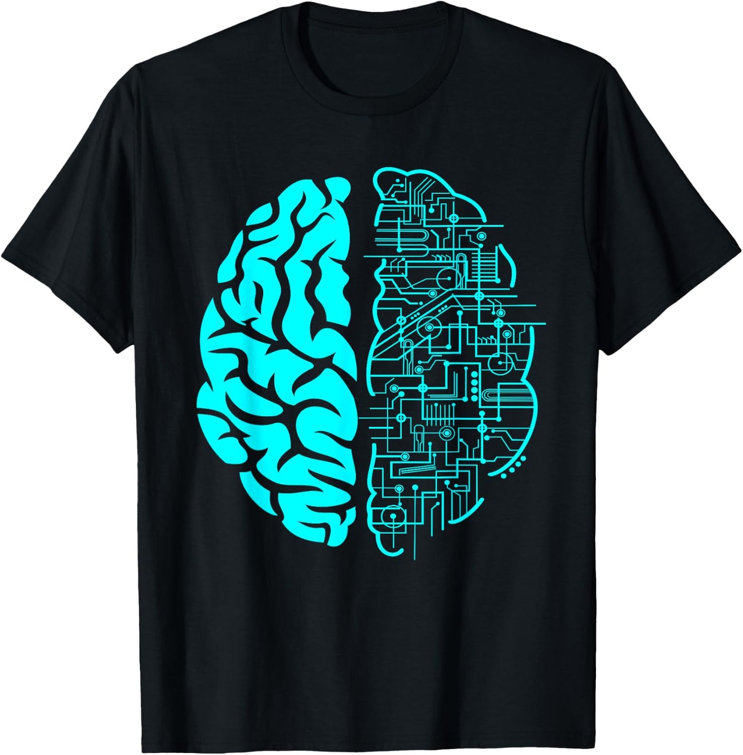 Computer Circuit Digital Brain Gifts For Science Nerds T-Shirt - T-Shirt | Black