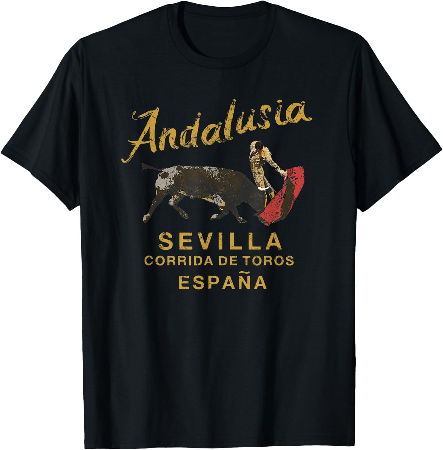 SPAIN Seville Bullfight Andalusia Vintage T-Shirt - T-Shirt | Black