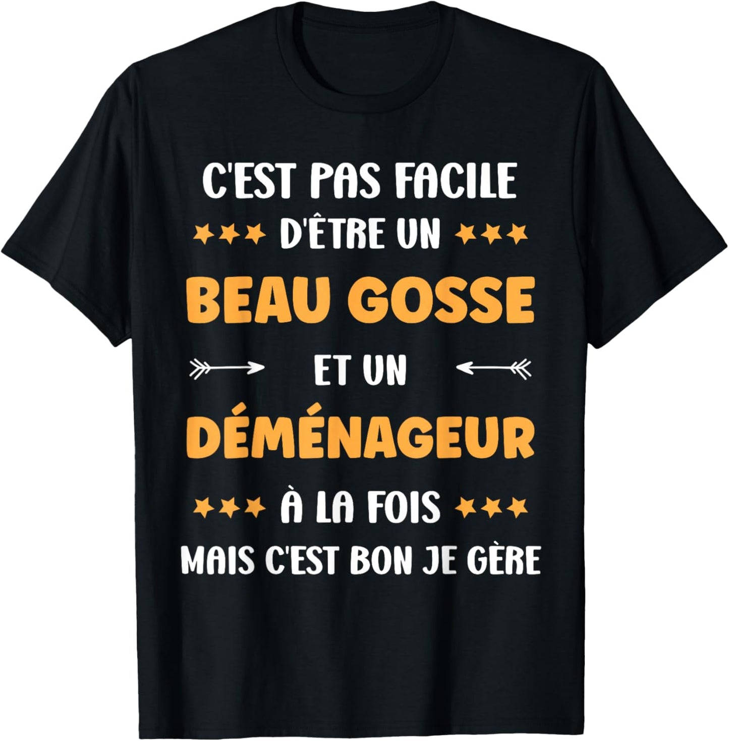Departure Job Super Mover Humor Handsome Kid Mover , Black, S T-Shirt - T-Shirt | Black