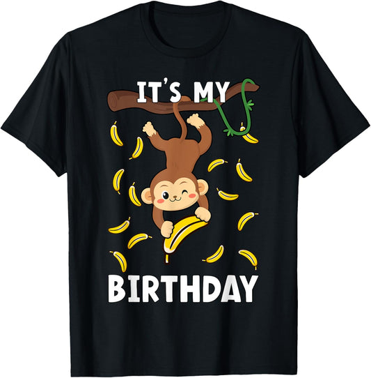 Birthday monkey Years Old monkeys B-day T-Shirt - T-Shirt | Black