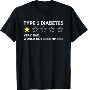 Type 1 Diabetes Funny Get Well Soon Gag Recovery T-Shirt - T-Shirt | Black