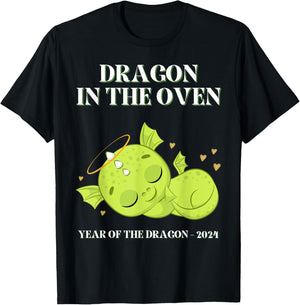 Baby Shower, Expecting Mom, Mothers Day 2024, Year of Dragon T-Shirt - T-Shirt | Black