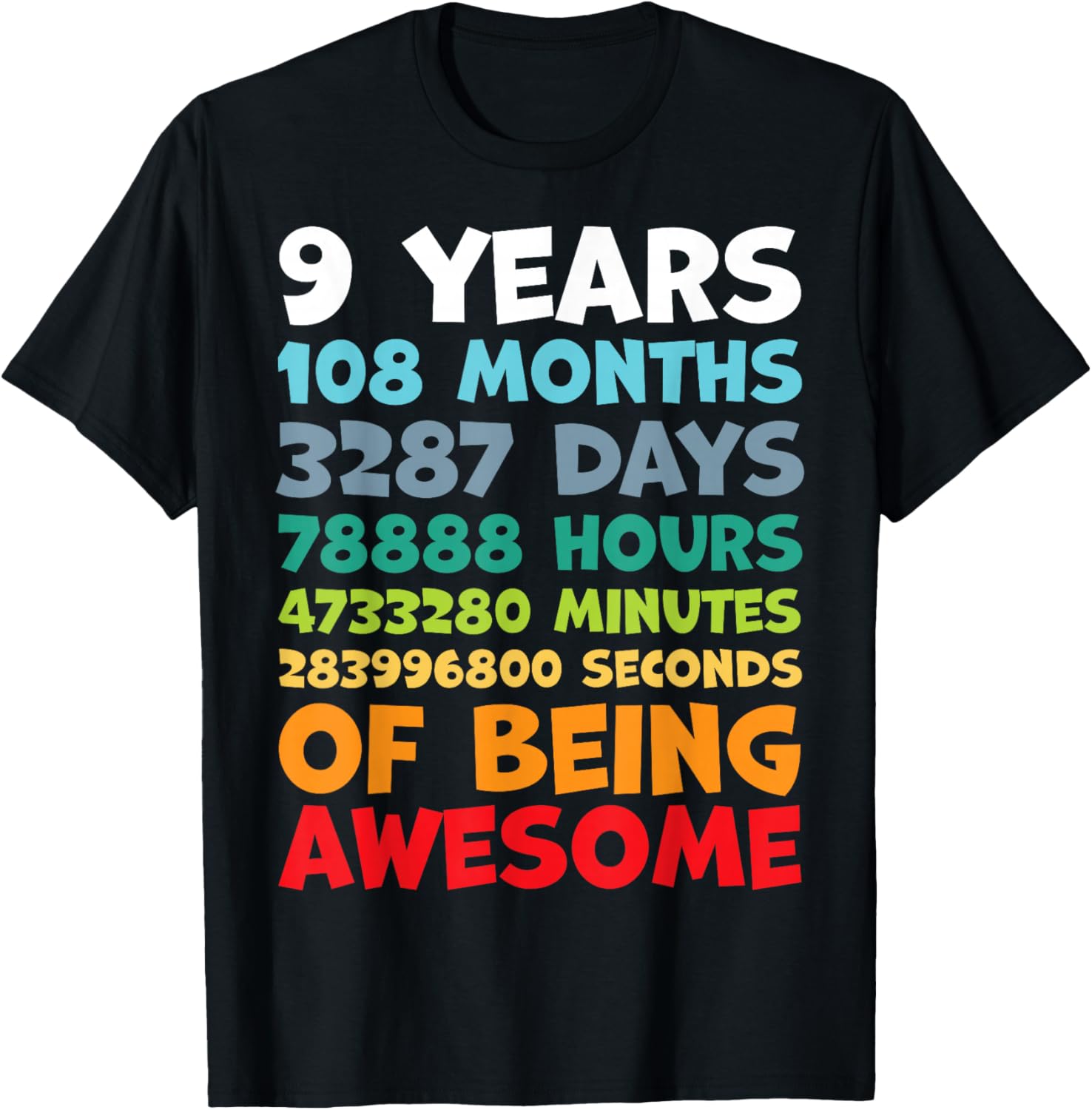 9 Year Old Bday Decorations Son Boy 9yr 9th Birthday T-Shirt - T-Shirt | Black