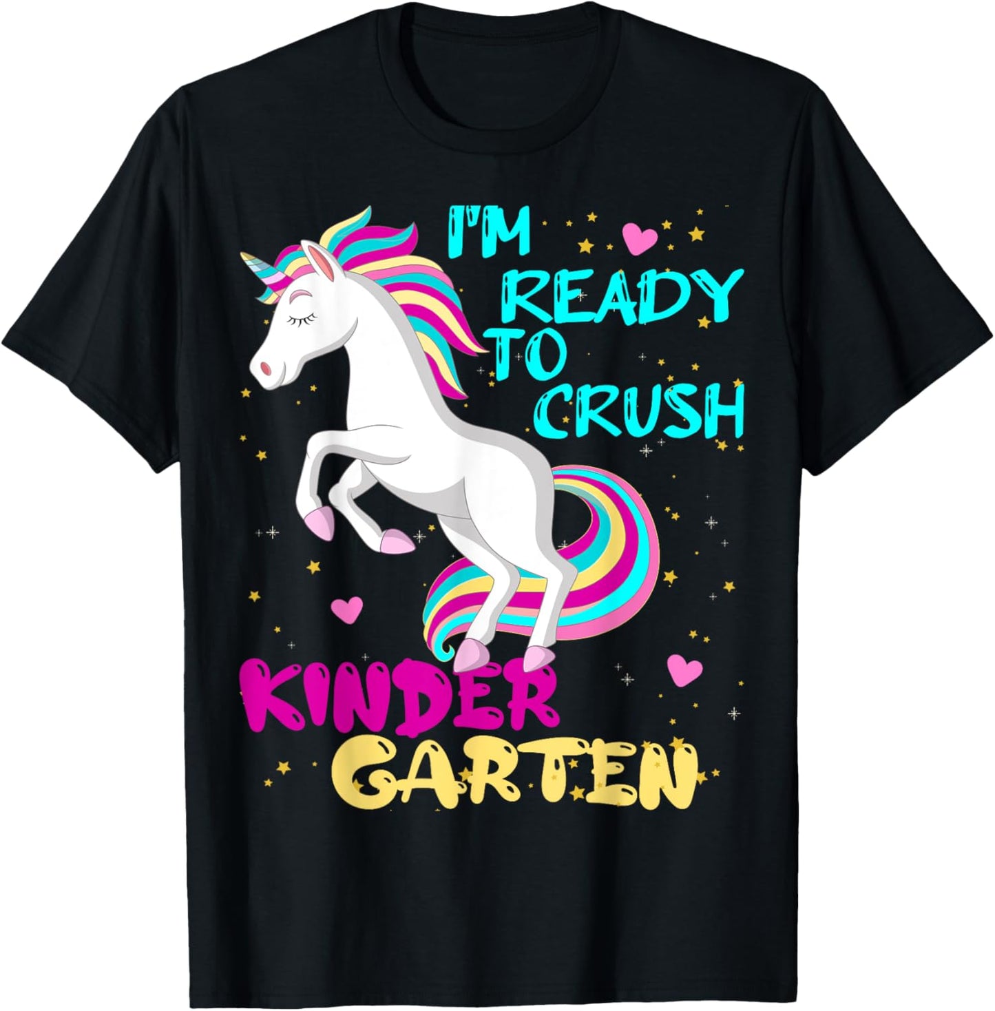 I'm Ready To Crush First Day Of Kindergarten Here I Come Kid T-Shirt - T-Shirt | Black