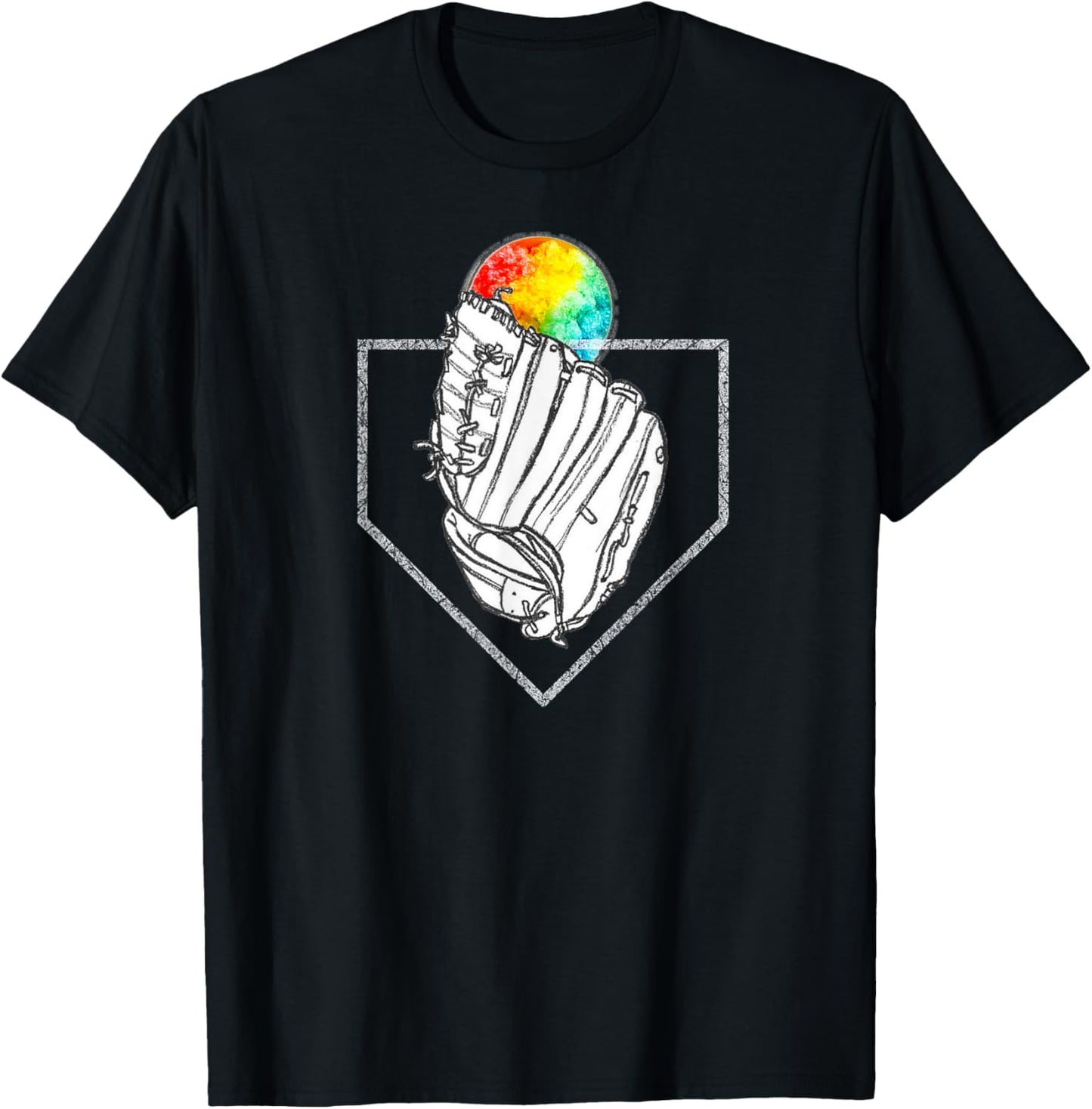Snow Cone Catch, Softball & Baseball, Snowcone T-Shirt - T-Shirt | Black