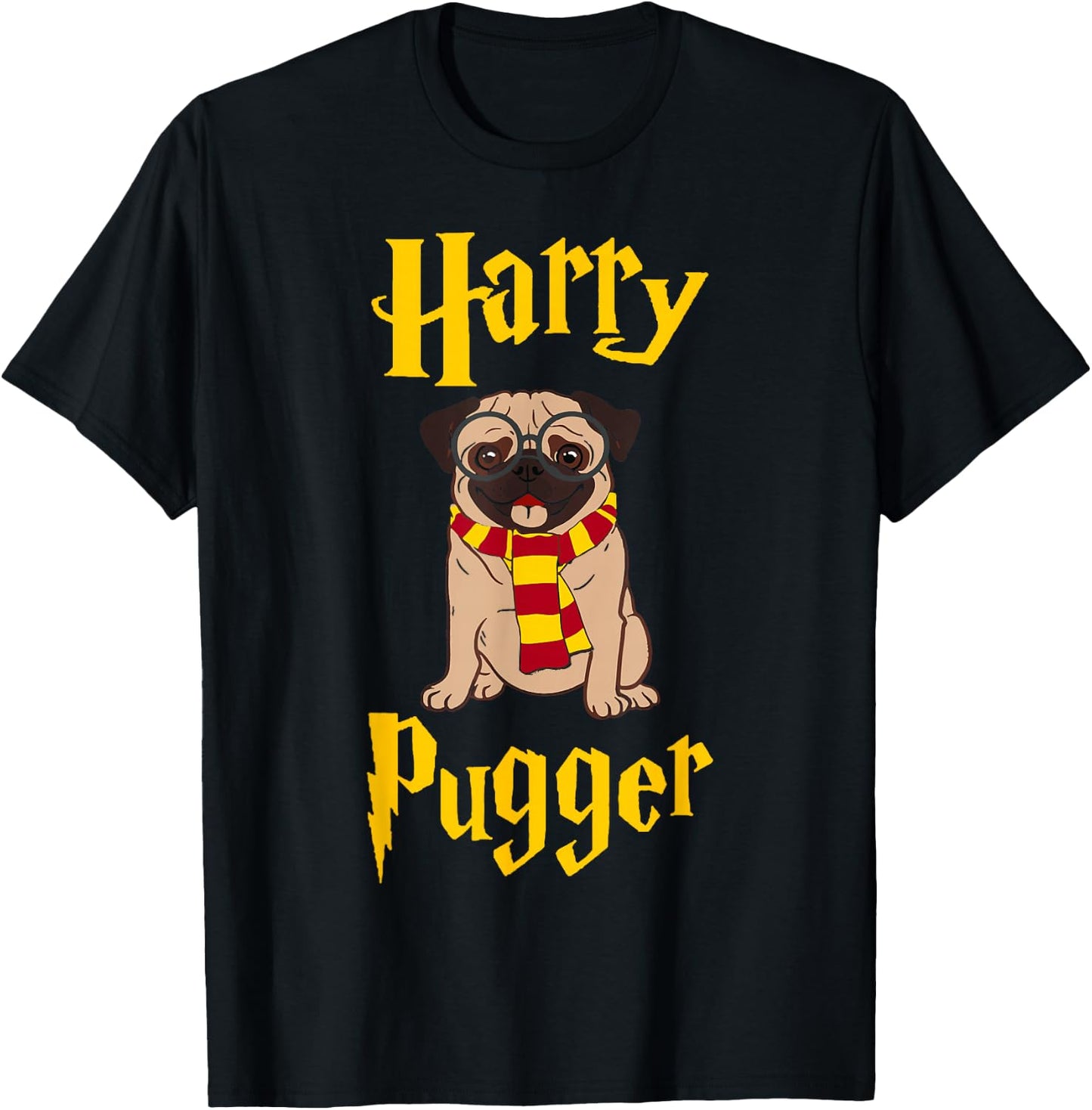 Lovely Harry Pugger, Pug T-Shirt - T-Shirt | Black