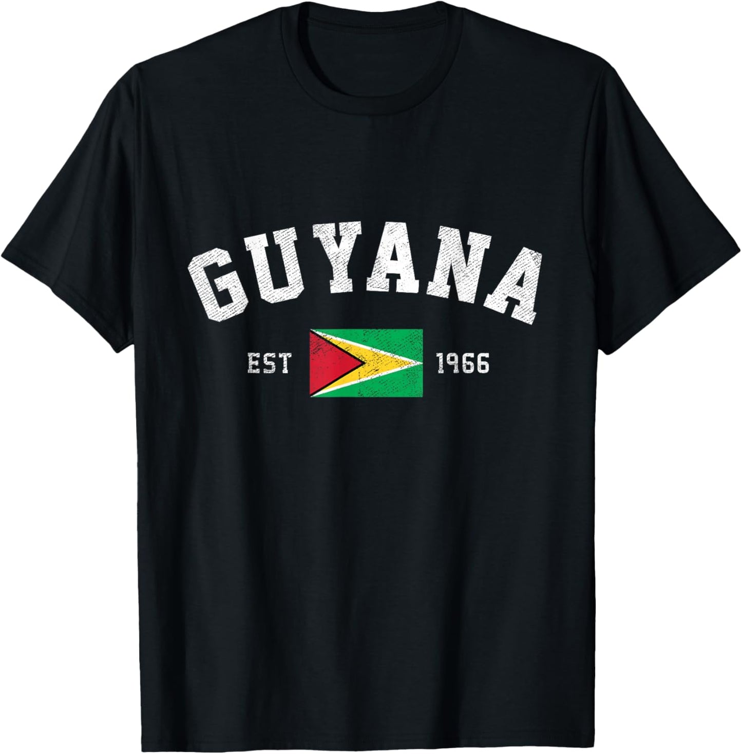 Guyana Est. 1966 Guyanese Flag Independence Day T-Shirt - T-Shirt | Black