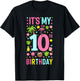 It's My 10th Birthday Flamingo Hawaii 10 Yrs Old Girl T-Shirt - T-Shirt | Black