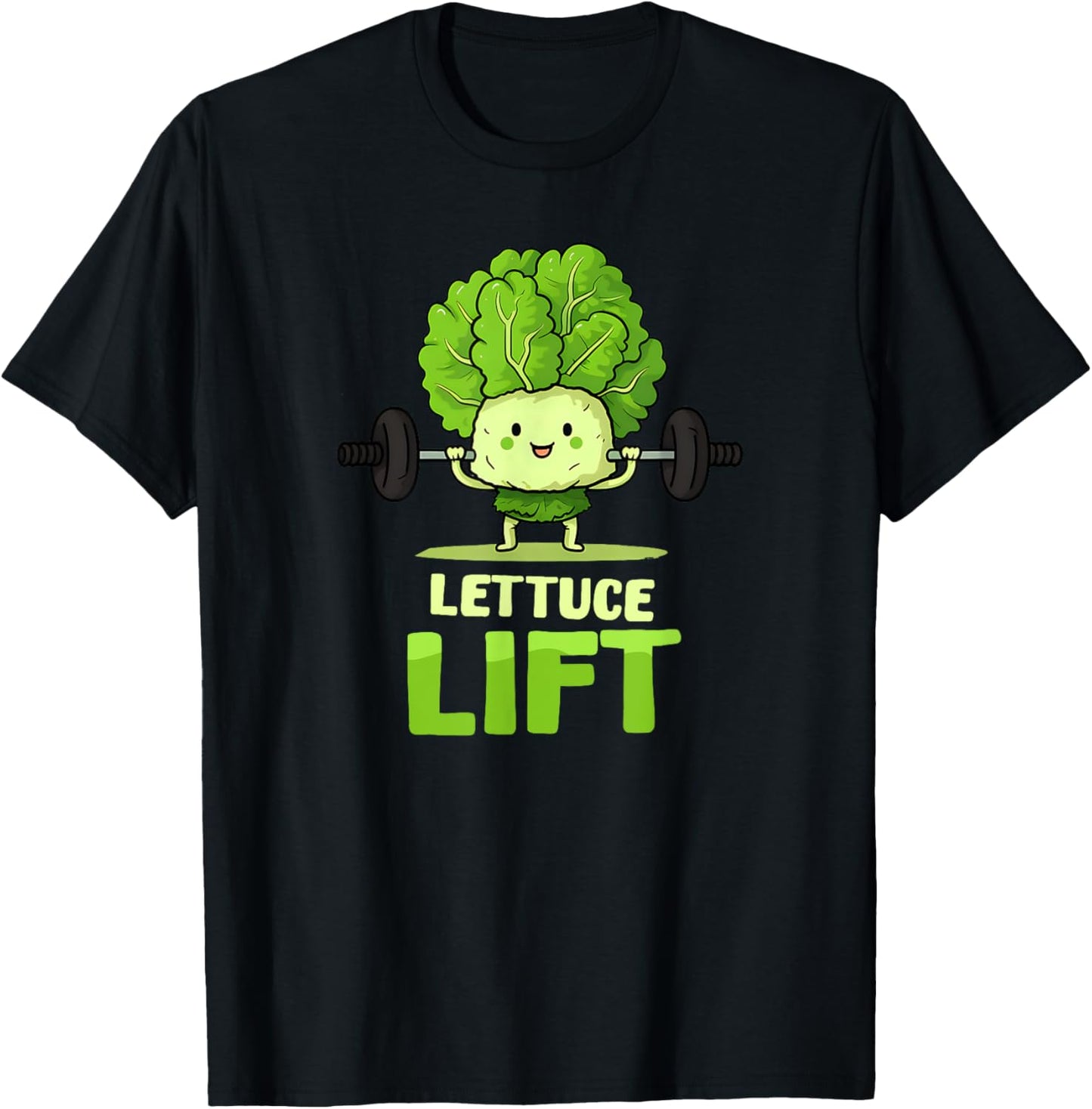 Lettuce Lift Design Vegan Athlete T-Shirt - T-Shirt | Black