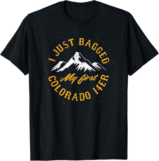 Colorado 14er my first fourteener hiking climbing T-Shirt - T-Shirt | Black
