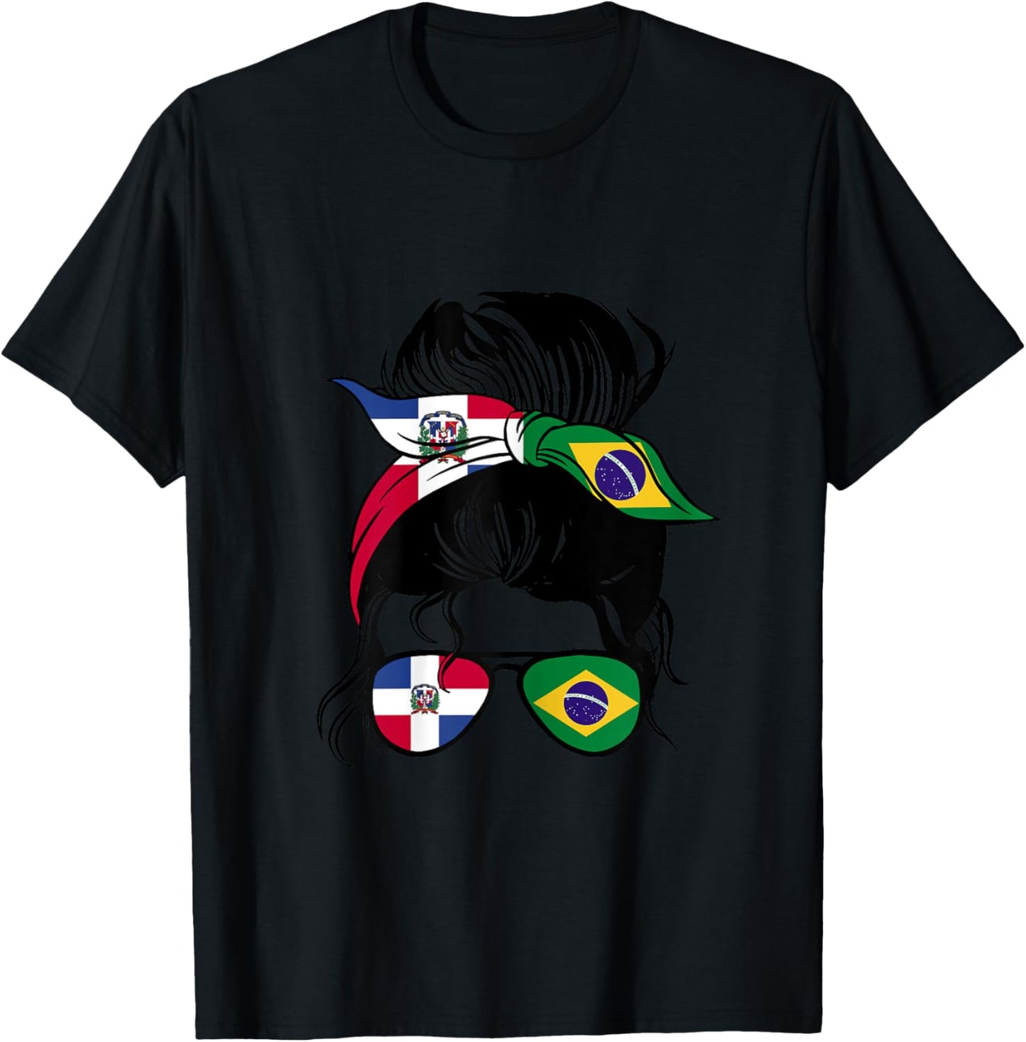 Half Dominican half Brazilian Mix Dominican and Brazil Roots T-Shirt - T-Shirt | Black