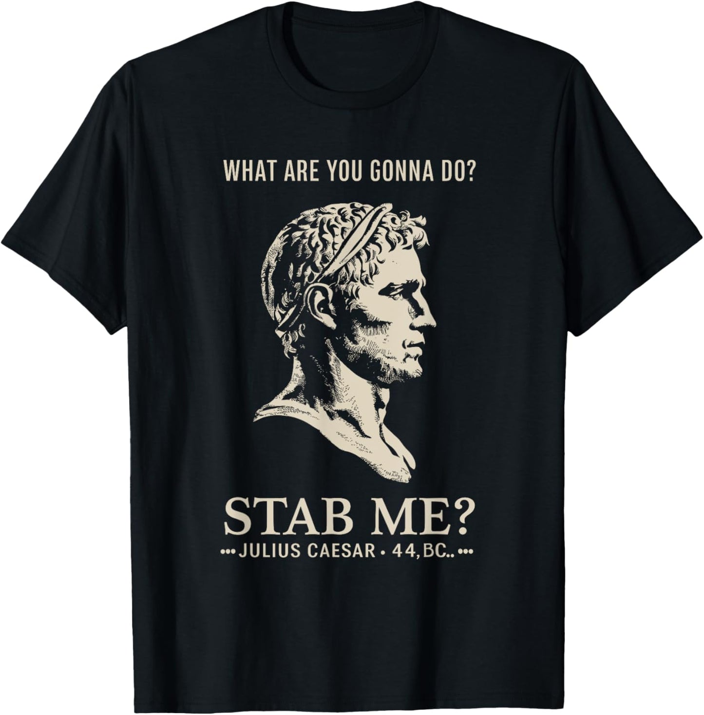 Julius Caesar Stab Me Historical Humor, Roman Empire Meme T-Shirt - T-Shirt | Black