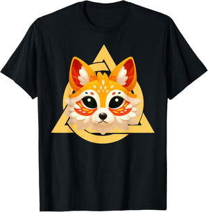 Therian Fox Mask Paws Quadrobics Therianthropy sign T-Shirt - T-Shirt | Black