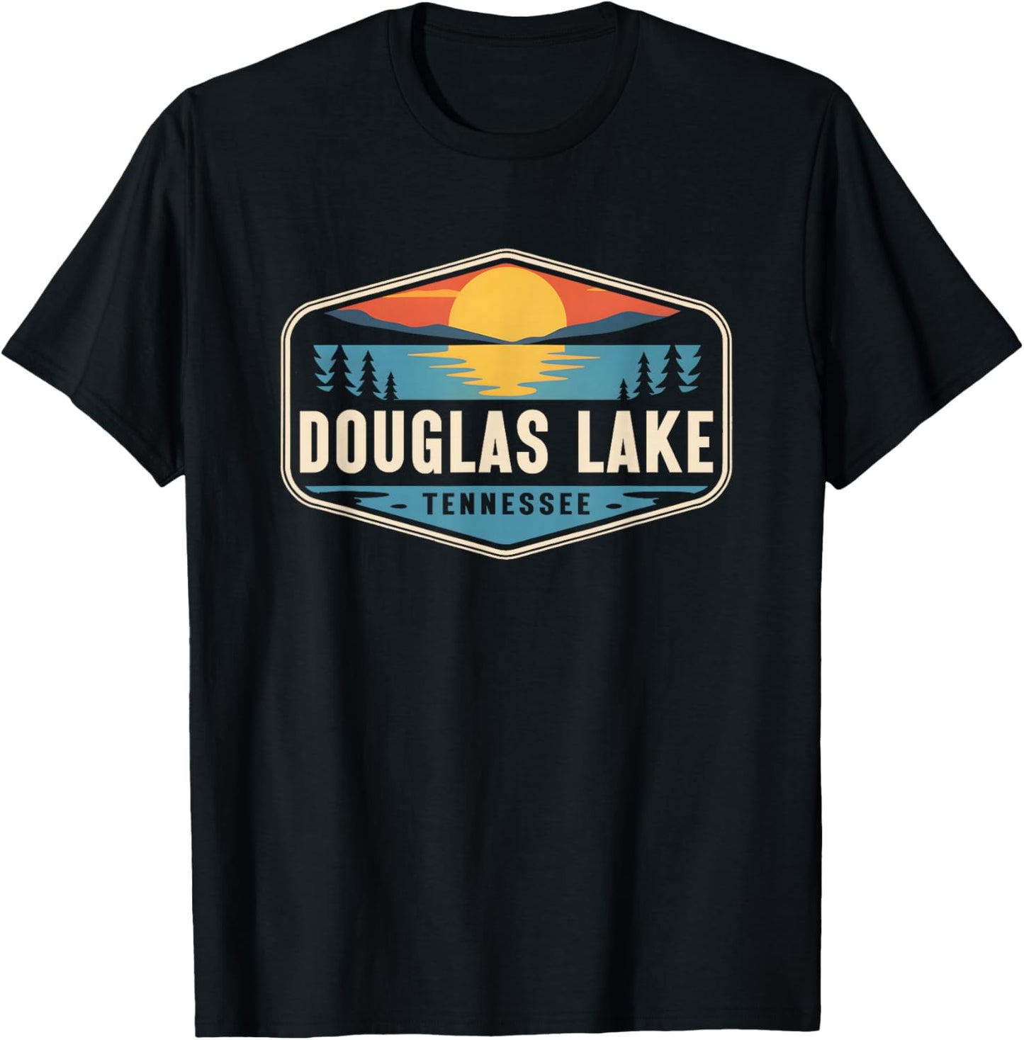 Douglas Lake Tennessee Outdoors Vintage T-Shirt - T-Shirt | Black
