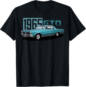 1965 65 GTO Classic Car Old School Muscle Blue Car T-Shirt - T-Shirt | Black