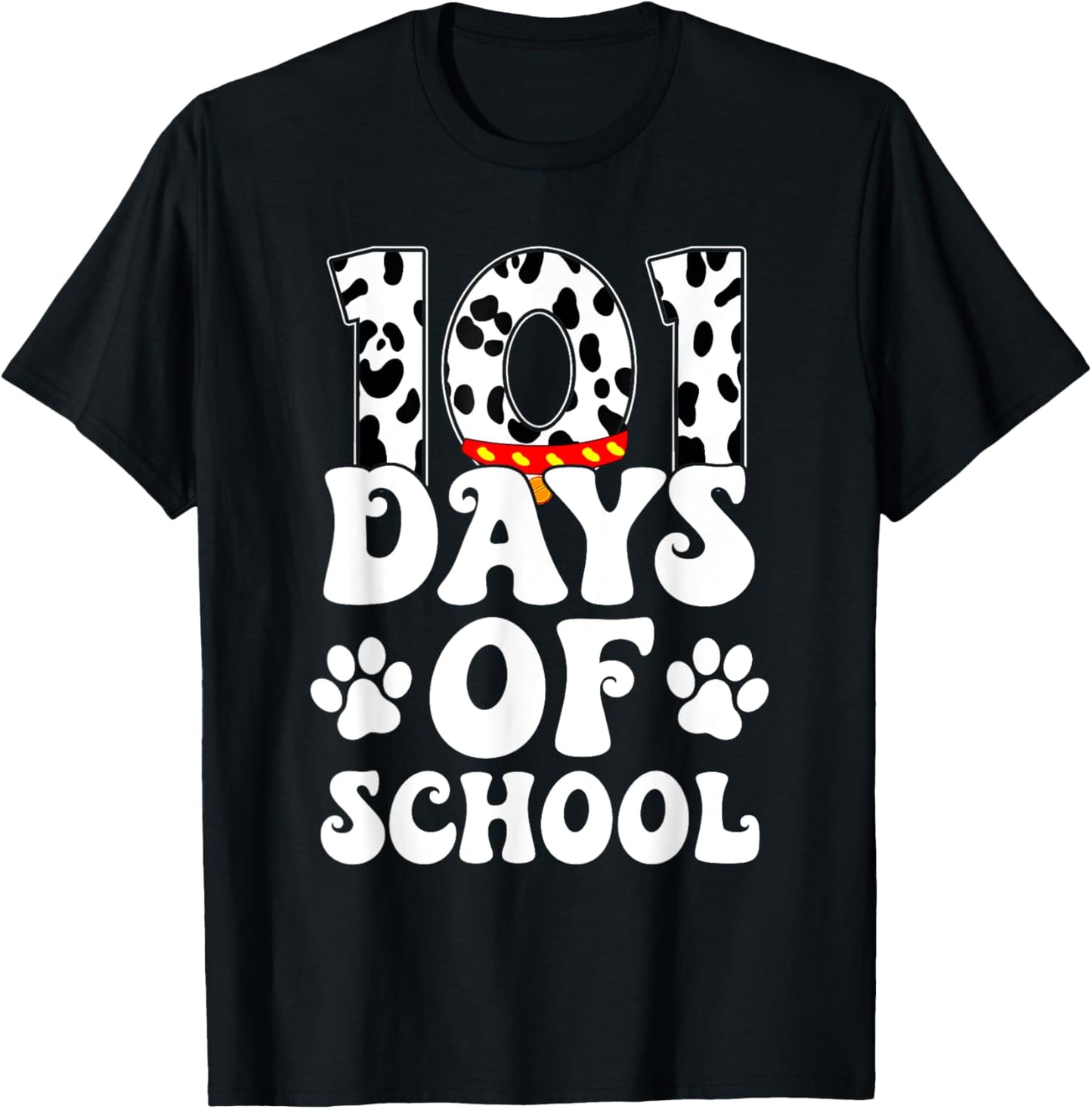 Happy 101 Days School Cute Dog Lover 100 Days Student Kids T-Shirt - T-Shirt | Black