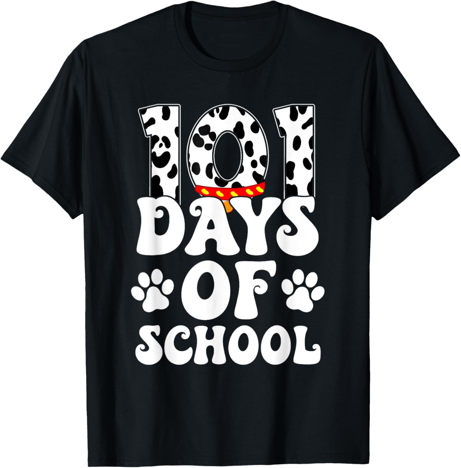 Happy 101 Days School Cute Dog Lover 100 Days Student Kids T-Shirt - T-Shirt | Black
