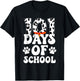 Happy 101 Days School Cute Dog Lover 100 Days Student Kids T-Shirt - T-Shirt | Black