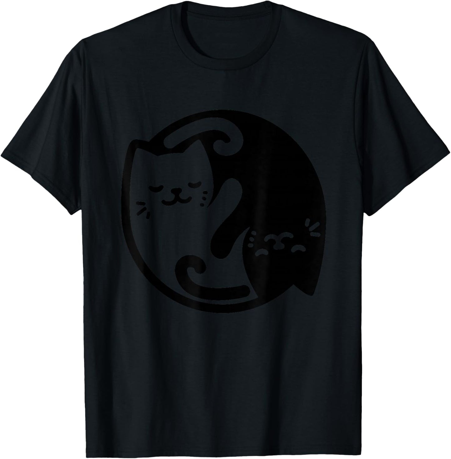 Cute Cat Yin And Yang For Cat Mommies T-Shirt - T-Shirt | Black