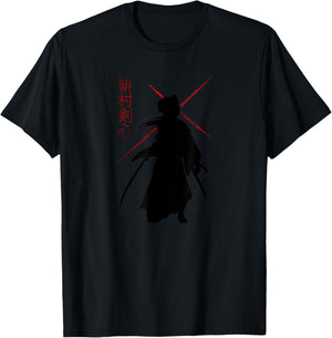 Teetastic -Adults Black Samurai X T-Shirt - T-Shirt | Black
