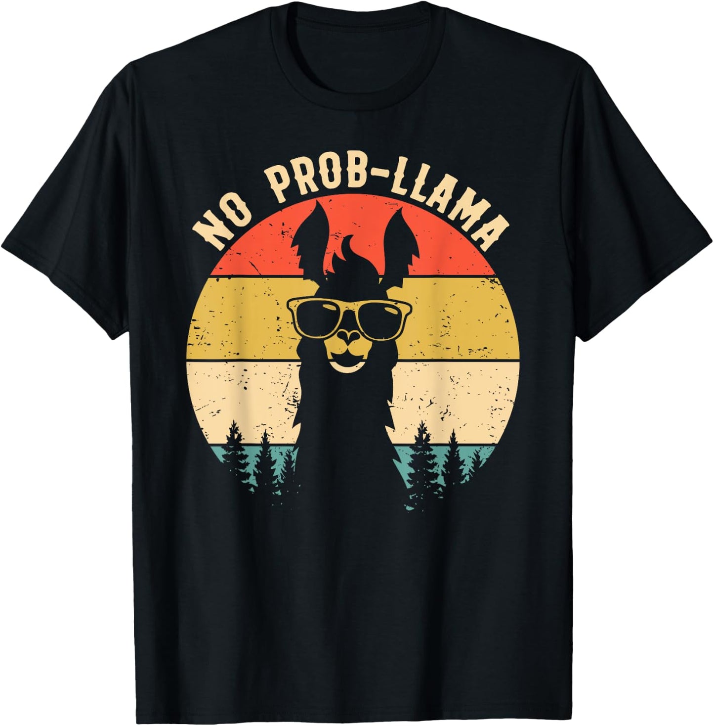 NO PROB-LLAMA - Vintage Llama Alpaca T-Shirt - T-Shirt | Black