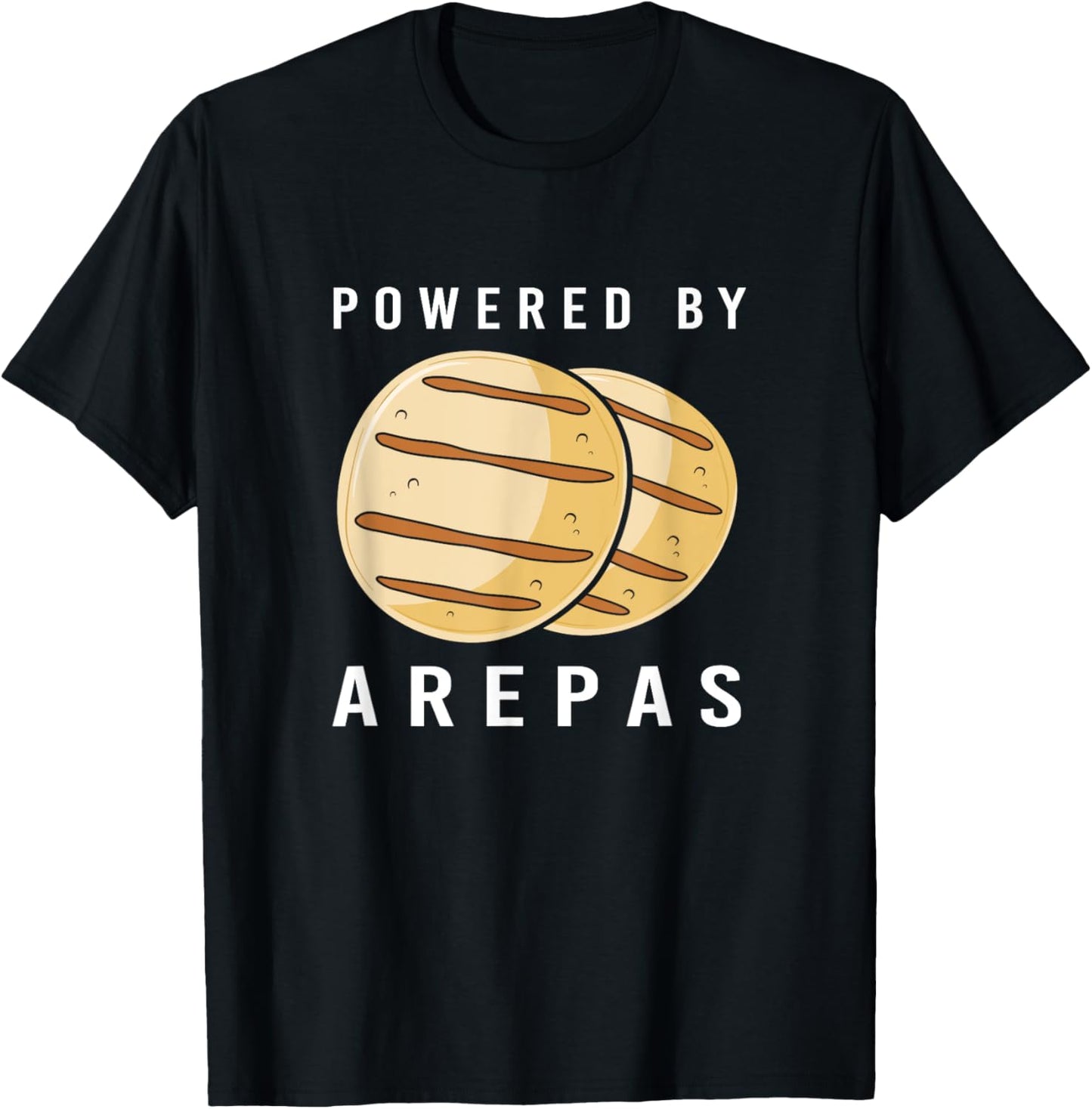 Venezuela Powered By Arepas Venezuelan Food T-Shirt - T-Shirt | Black